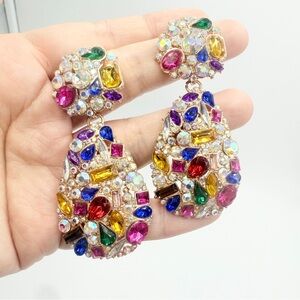 Golden Raised Design Statement Earrings